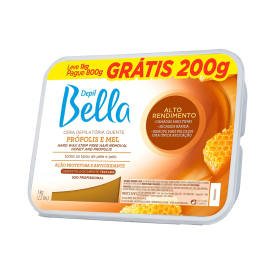 CERA DEPILATÓRIA DEPIL BELLA PRÓPOLIS E MEL 800G