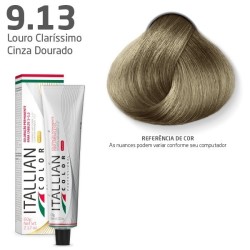 COLORAÇÃO ITALLIAN COLOR 60G LOURO CLARRISSIMO CINZA DOURADO 9.13