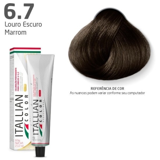 COLORAÇÃO ITALLIAN COLOR 60G LOURO ESCURO MARROM 6.7