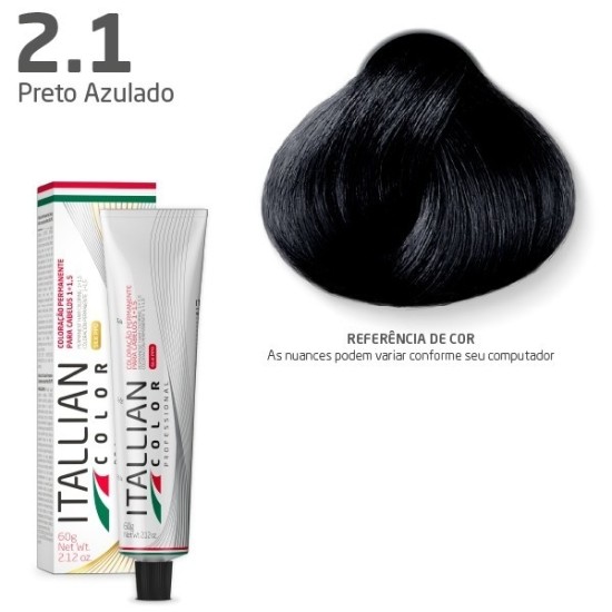 COLORAÇÃO ITALLIAN COLOR 60G PRETO AZULADO 2.1