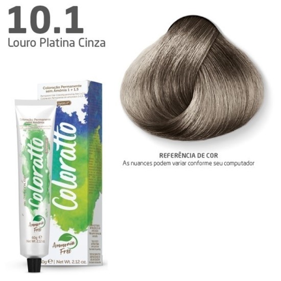 COLORAÇÃO COLORATTO SEM AMÔNIA  60G LOURO PLATINA CINZA 10.1