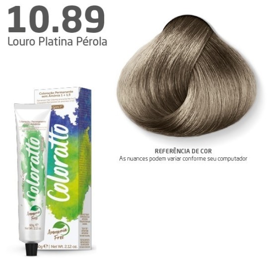 COLORAÇÃO COLORATTO  SEM AMÔNIA  60G LOURO PLATINA PÉROLA 10.89