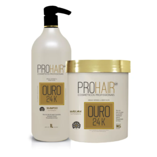 COMBO SHAMPOO 1L + MÁSCARA 1KG OURO 24K PROHAIRUP