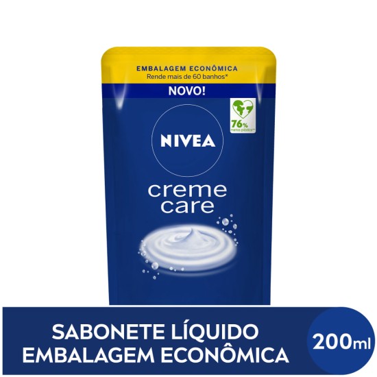 SABONETE LÍQUIDO NIVEA REFIL CREME CARE 200ML